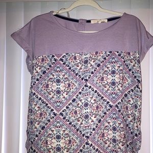 Rewind Purple flowing flowery blouse